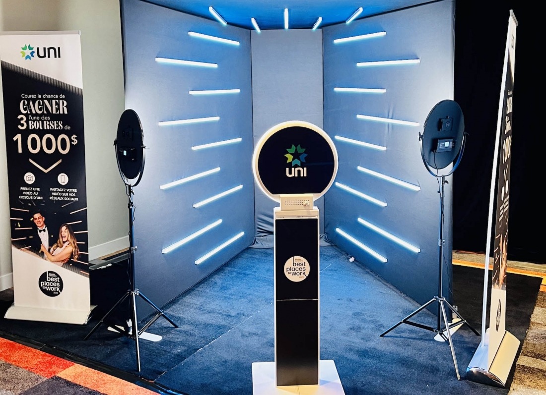 Light tunnel video booth at a corporate activation